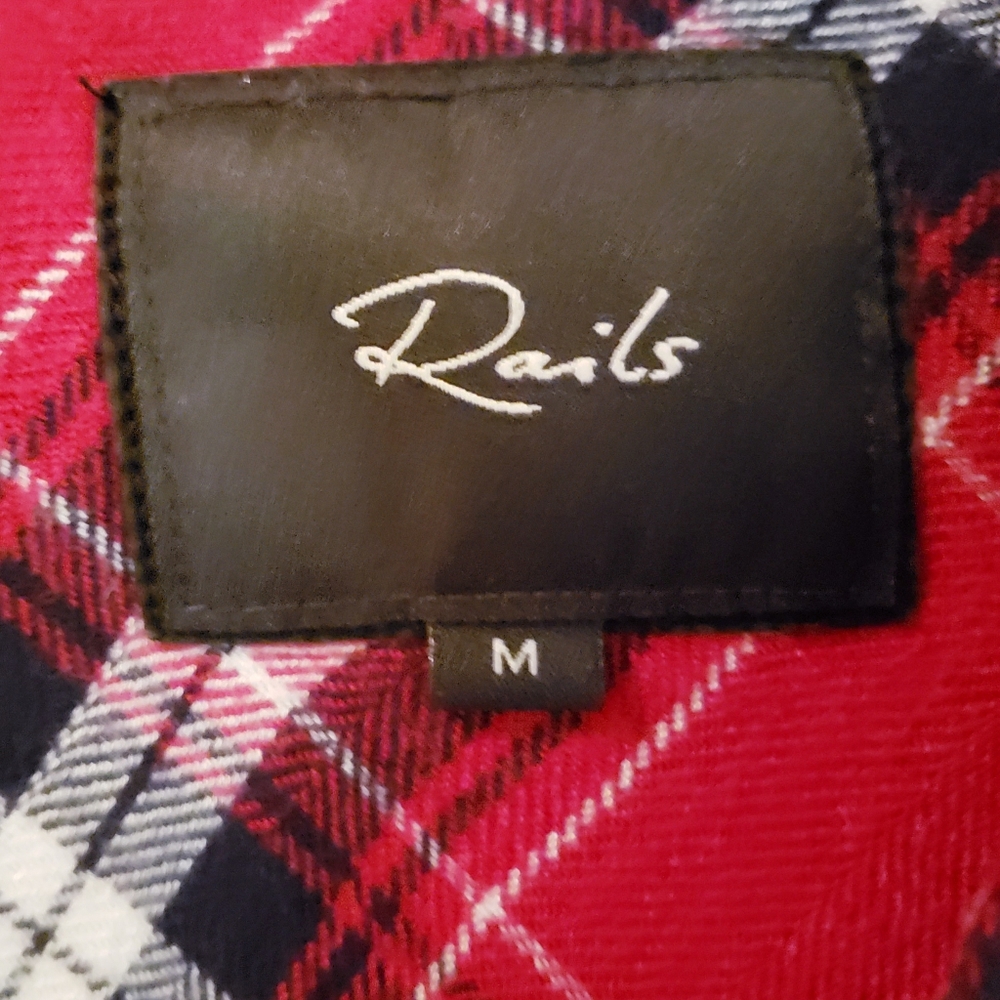 Rails Hunter Plaid Button Down Shirt Red Black Wh… - image 3
